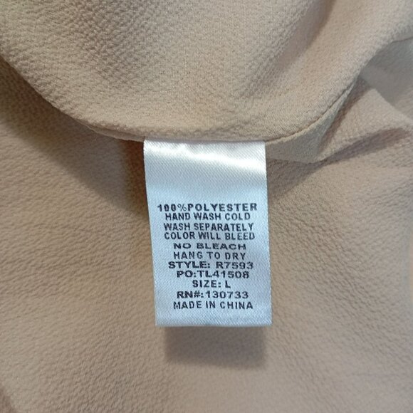 Umgee USA Cold Shoulder Ruffle Sleeve Beige Tunic Dress Size L Womens. - Picture 6 of 10